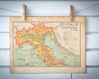 1941 Vintage North Italy Map