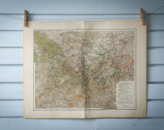 1901 Vintage Central Germany Map