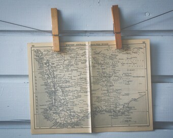 1910s Vintage Southwest Australia Map