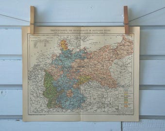 1894 Vintage Map of Germany