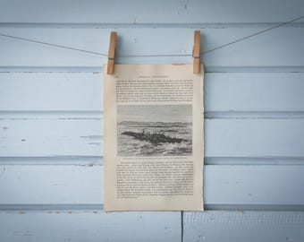 1897 Vintage Amazon Floating Islands Lithograph Illustration