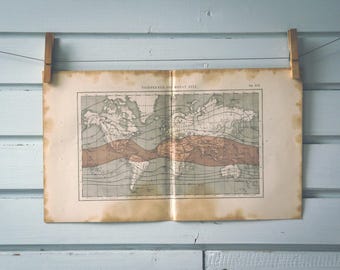 1872 Vintage World Map