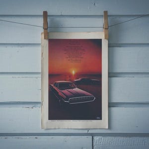 1968 Vintage Ford Thunderbird Advertisement Illustration