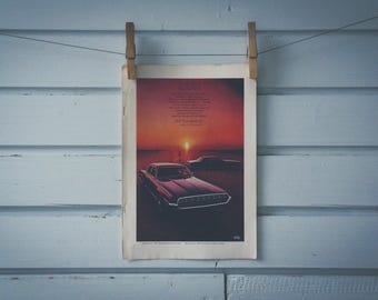1968 Vintage Ford Thunderbird Advertisement Illustration