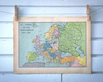 1941 Vintage Map of Europe after WW1