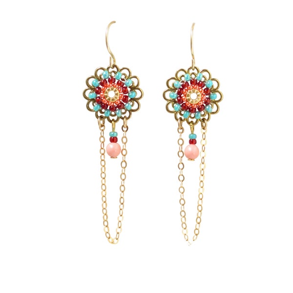 Boucle d"oreilles fines, Boucles couleurs