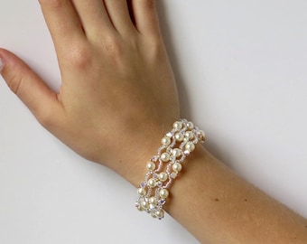 Bracelet Femme Doré Avec Cristaux Rouges - Mariage, Soirée - Style Fantaisie