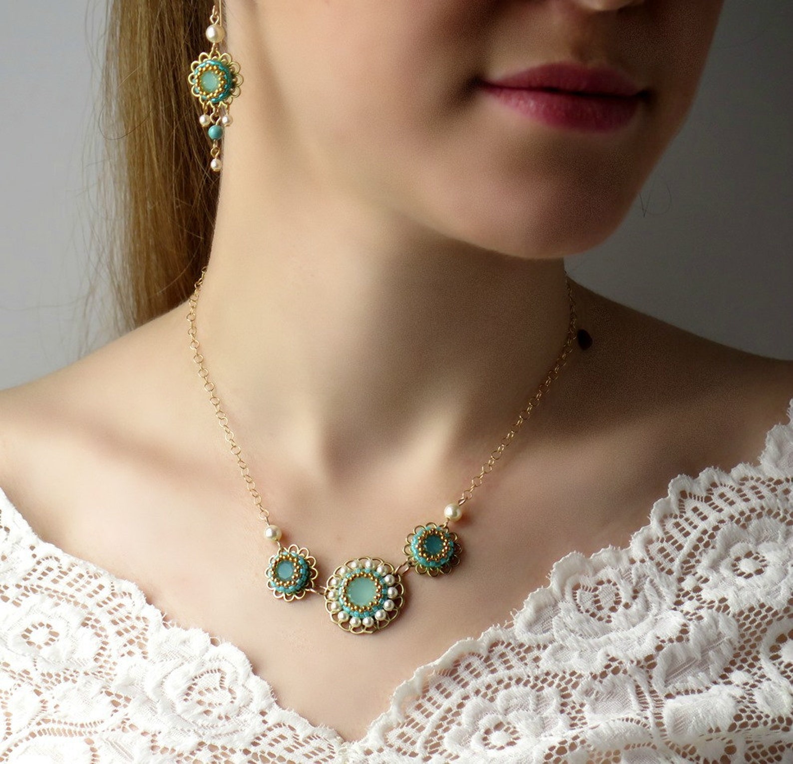 Turquoise & Pearl Necklace
