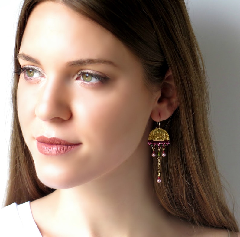 Boho Chandelier Earrings Ethnic Earrings Bohemian Earrings Etsy