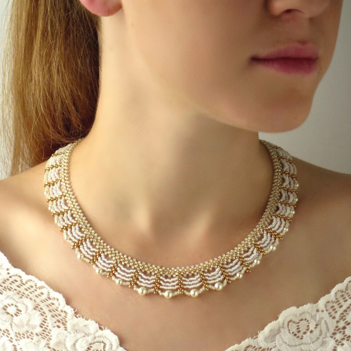 Wedding Necklace Bridal Jewelry Bridal Necklace Pearl White Etsy