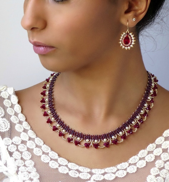Curved Bordeaux Red Earrings Made with Swarovski Crystals 14k Gold-filled Curved Bordeaux Red Earrings Made with Swarovski Crystals 14k Gold-filled