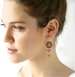 Long dangle earrings women, Swarovski crystal earrings, Pink green earrings, Beaded dangle earring, Boho chandelier earring, Fashion earring 
