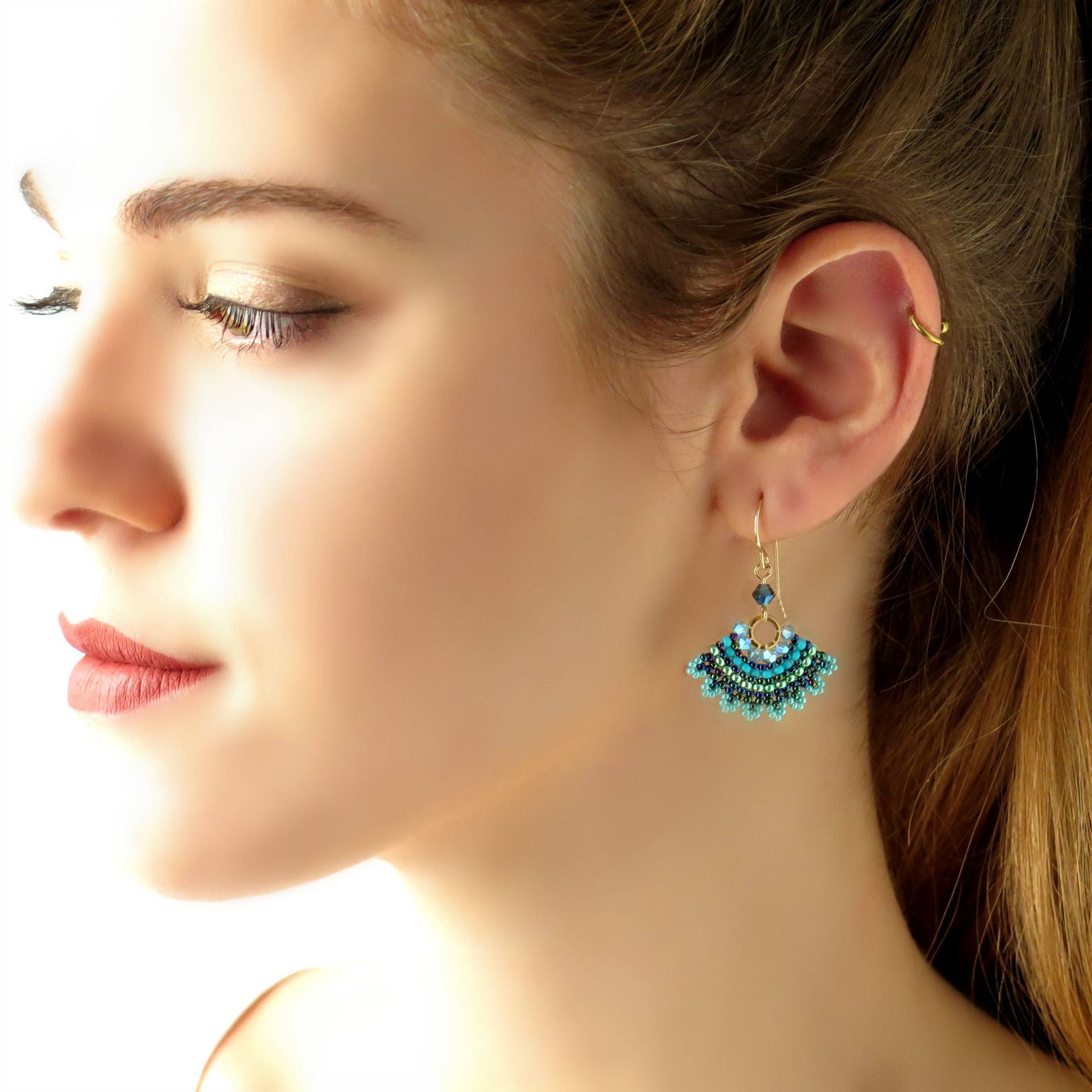 Crystal Fan Earrings main image 1