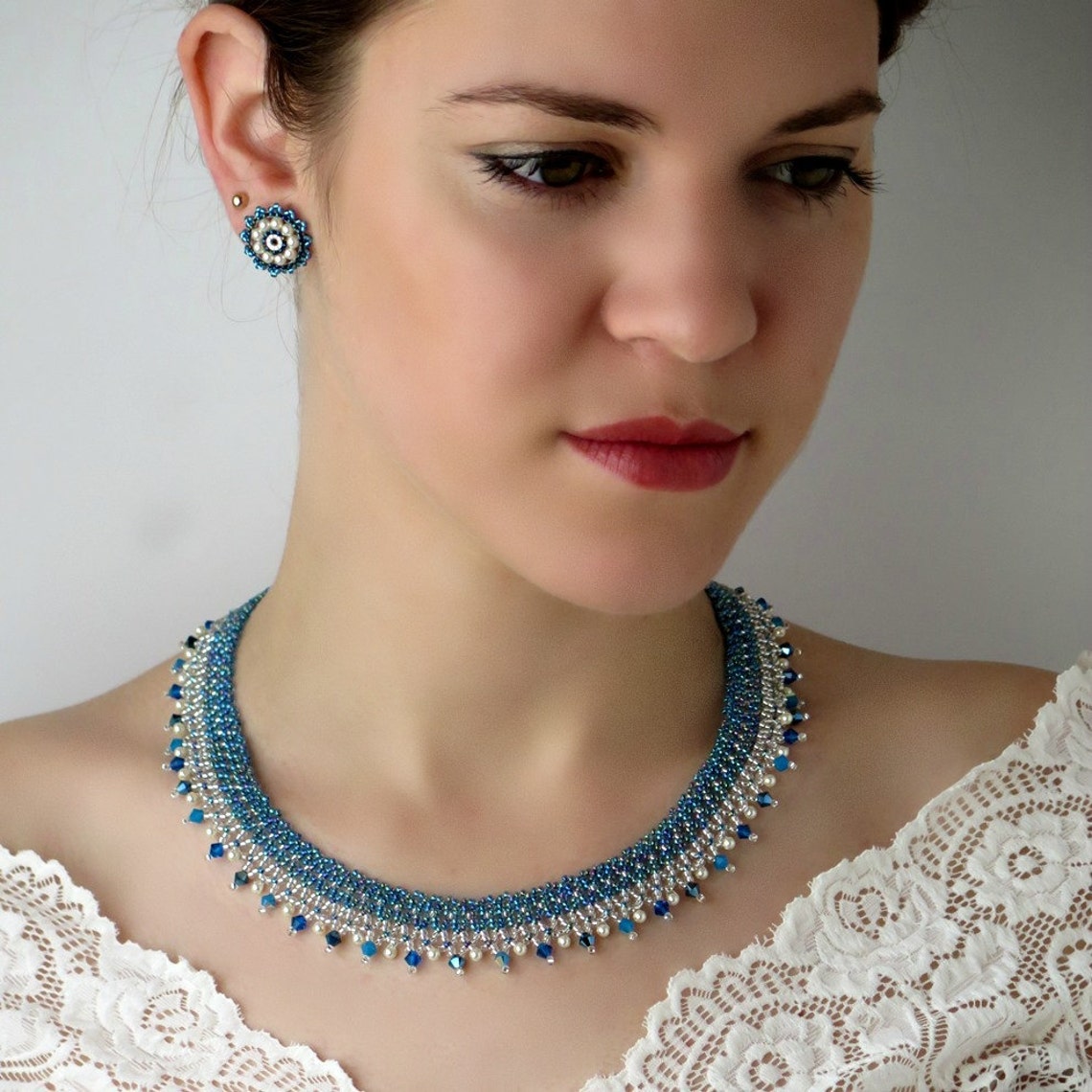 Something Blue for Bride Blue Wedding Jewelry Blue Jewelry - Etsy Israel