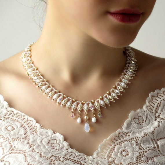 Ivory Pearl Necklace, Cream Pearl Necklace, Swarovski Pearl Necklace–  Jewelry By Tali