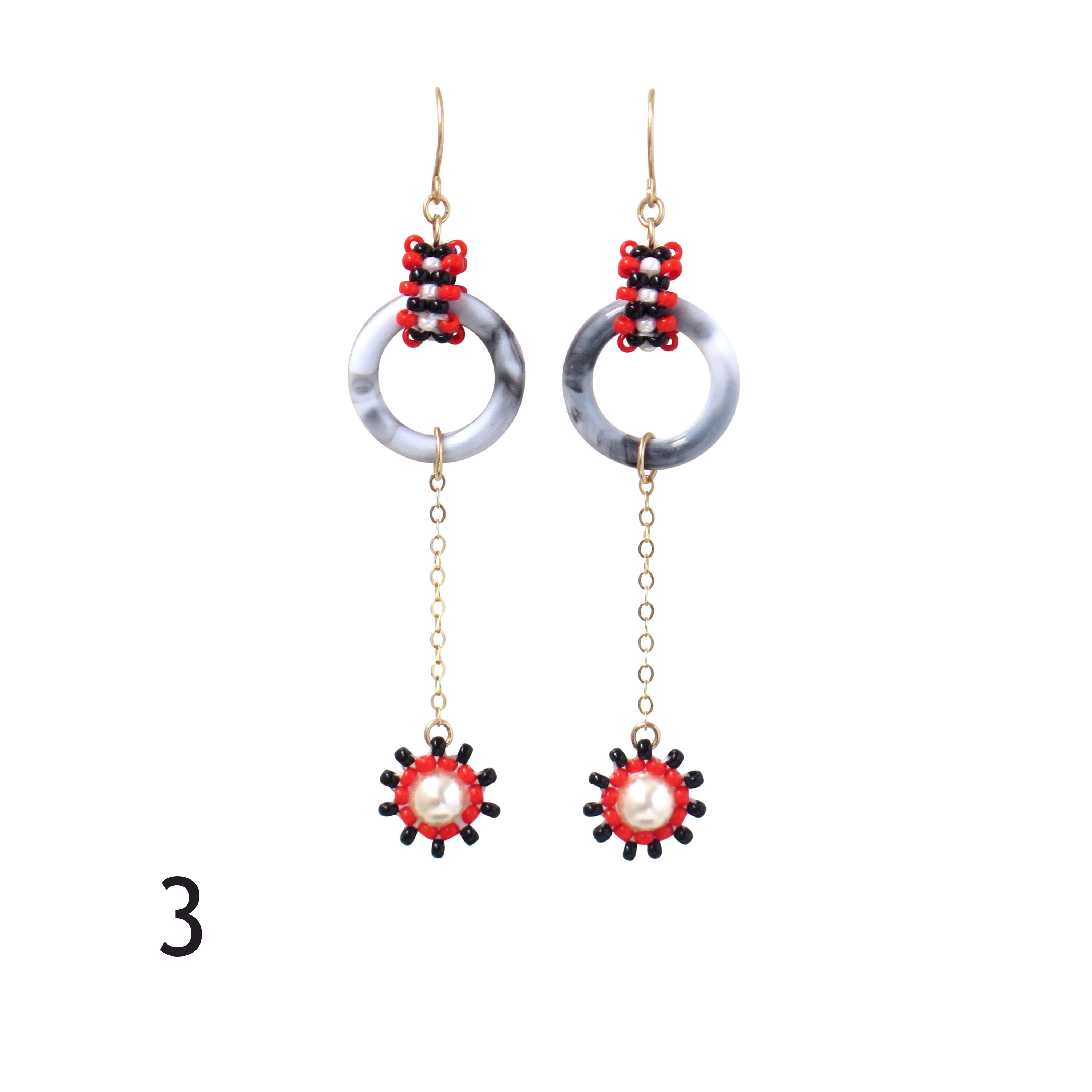 Acrylic Hoop Earrings Trendy Earrings With Beads Cool Etsy