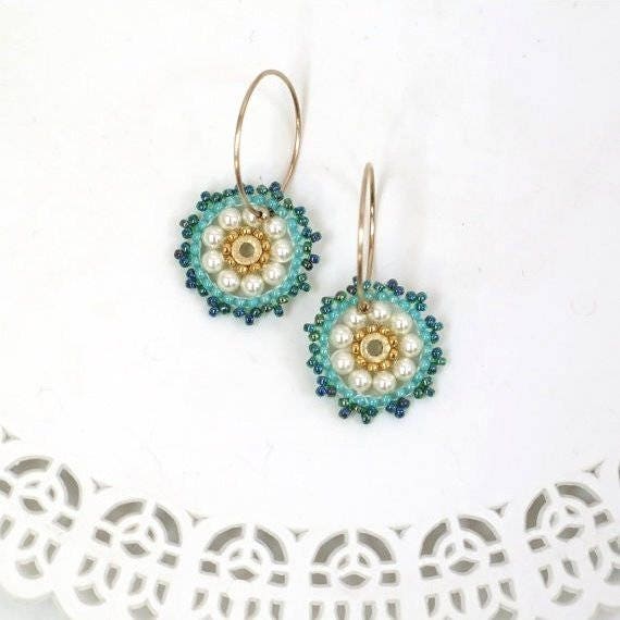 Turquoise Hoop Earrings Gifts for Daughter Sweet 16 Jewelry - Etsy Israel