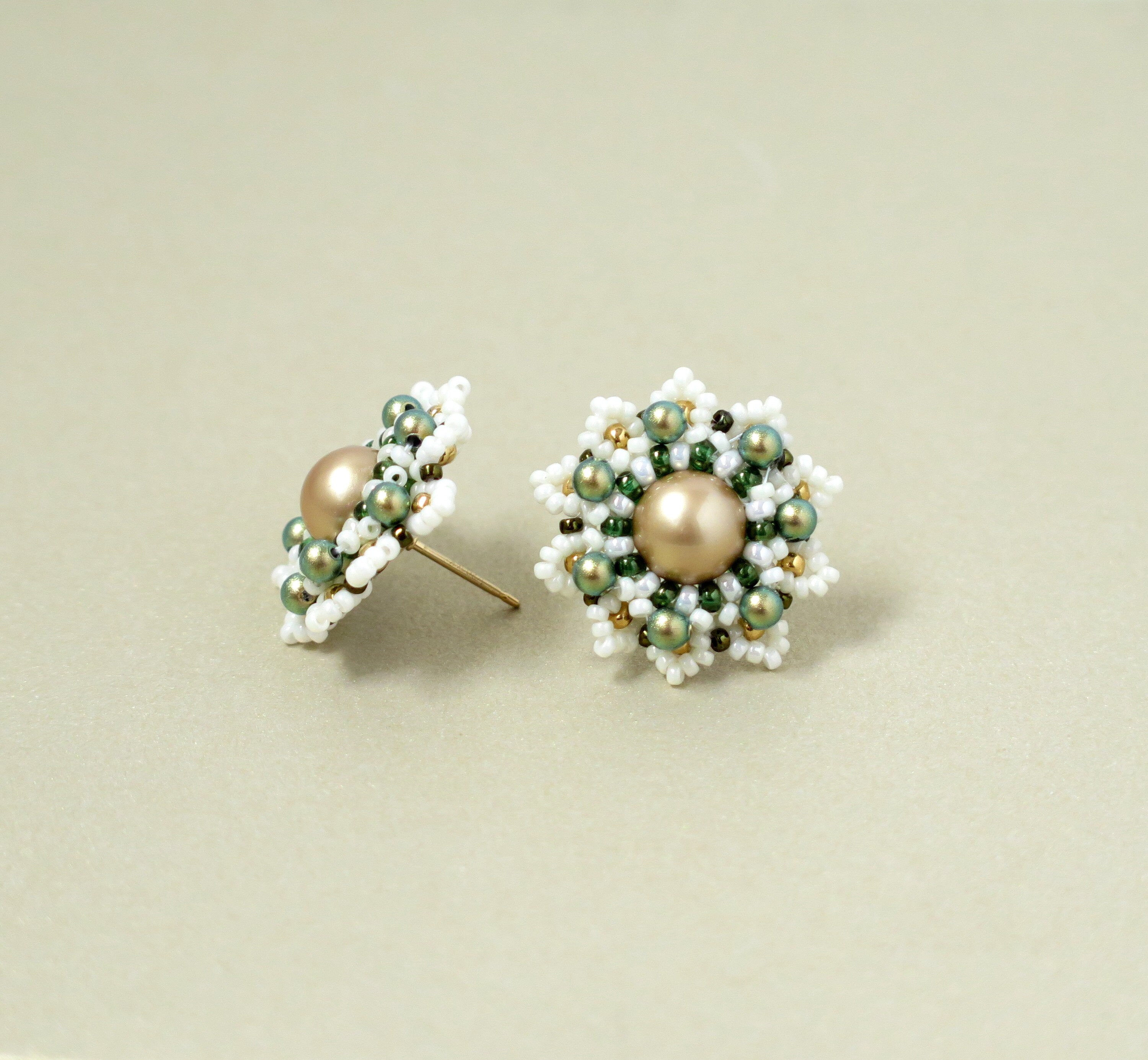Florem Strass Post Earrings in Crystal