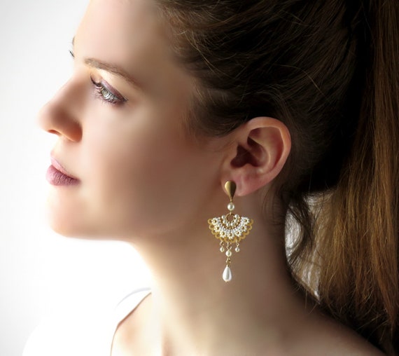 Wedding Ethnic Huggie Drop Earrings for Girls Women Bollywood Fashion  Jewelry | eBay