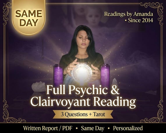 Full Psychic Reading by Amanda Clairvoyant Tarot Cards & 3 Questions Over 20 Yrs Exp Accurate In All Readings PDF