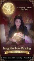 Insightful Love Reading Same Hour,Insight Love Tarot Reading, Relationship Clairvoyant Reading, Taro Lover Written Report & PDF