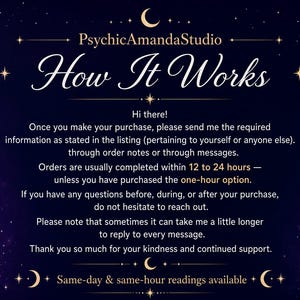 Explanation of how psychic Amanda readings work and how to purchase