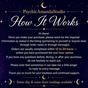 Explanation of how psychic Amanda readings work and how to purchase