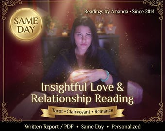 Very Insightful Love Reading Same Day,Tarot Reading, Relationship Clairvoyant Reading Taro Lover Gift, Love Prediction & PDF