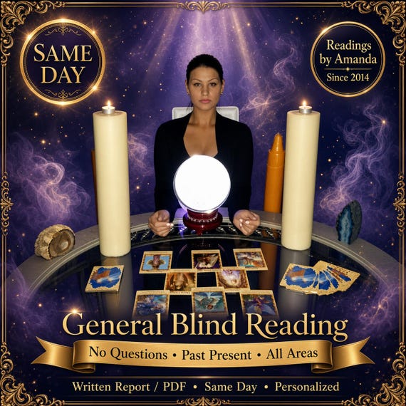 General Blind Reading By Amanda Honest Direct No Questions Tarot Card Past Present,SameDay Reading Love,Written Report & PDF