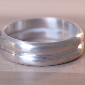 Double silver ring, Chunky Silver Ring, Matte Silver Ring, Domed Silver Ring, Wide Silver Ring, Thick silver band,