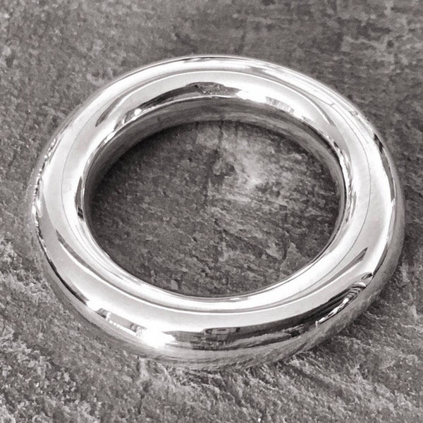 Zilveren Halo Ring, Halo Ring, Chunky Silver Ring, 4mm Halo Ring, Halo Ringen, Zilveren Band, Ronde Zilveren Ring, massief zilveren ring
