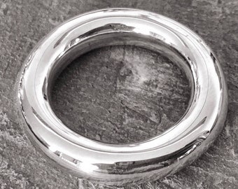 Bague halo en argent, bague halo, grosse bague en argent, bague halo 4 mm, anneaux halo, anneau en argent, bague ronde en argent, bague en argent massif