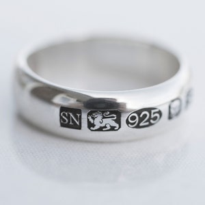 Hallmarked Silver Ring, London Hallmark Ring, UK Hallmark Ring, Wide Silver Ring, Chunky silver ring