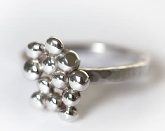 Anillo de plata Nugget, anillo de plata, anillo de plata Bobble, anillo de plata esterlina, plata anillo de bauble
