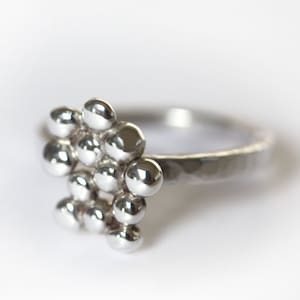 Silver Nugget Ring, Silver Ring, Silver Bobble Ring, Sterling silver Ring, Silver Bauble Ring image 1