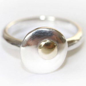 Gold and Silver Ring,  Silver and Gold Ring, Gold Ring, Gold and Silver Jewellery, Rose Gold Ring, Gold Pebble Ring, Silver Pebble ring