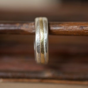 Mens Wedding Ring / Gold and silver wedding ring / Mans Wedding Ring image 2