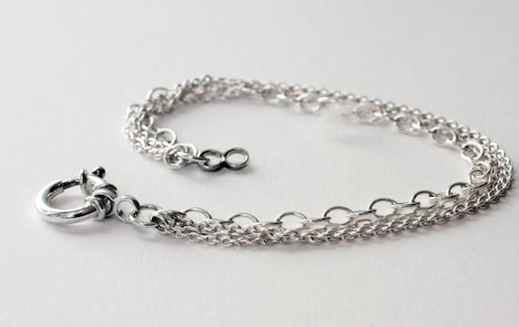 Silver Chain Bracelet, Multiple Chain Sterling Silver Bracelet, Silver bracelet, chain bracelet, 21st birthday present, 18th birthday gift.