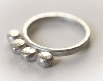Silver Pebble Ring, silver pebbles, silver nugget ring, nugget ring, hammered silver ring, textured silver ring, silver ring, chunky ring