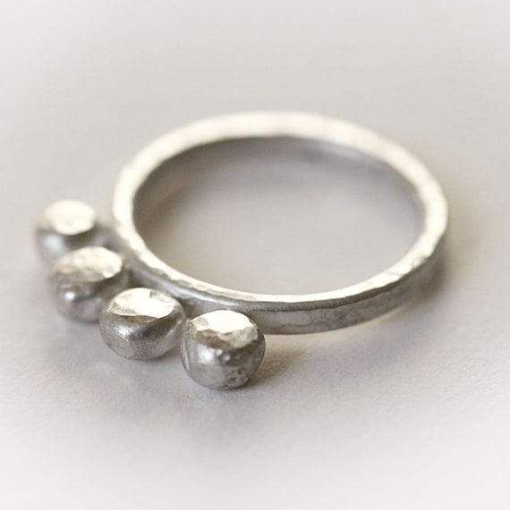 Silver Pebble Ring, silver pebbles, silver nugget ring, nugget ring, hammered silver ring, textured silver ring, silver ring, chunky ring