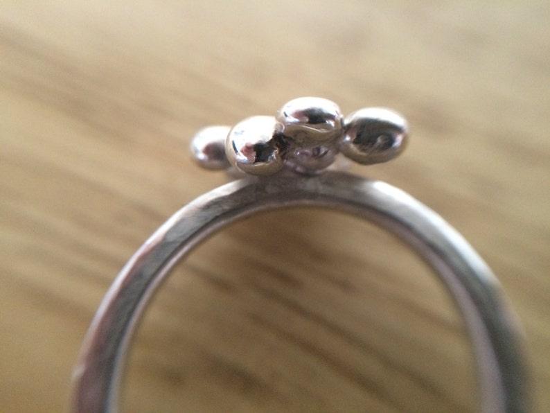 Silver Nugget Ring, Silver Ring, Silver Bobble Ring, Sterling silver Ring, Silver Bauble Ring image 3