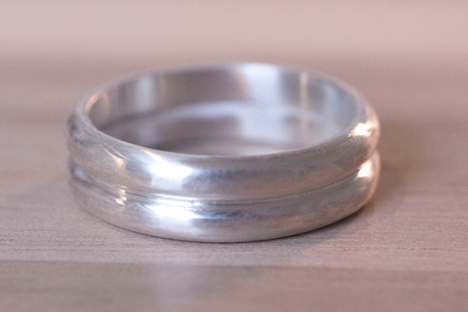 Double Silver Ring, Chunky Silver Ring, Matte Silver Ring, Domed Silver Ring,  Wide Silver Ring, Thick Silver Band,