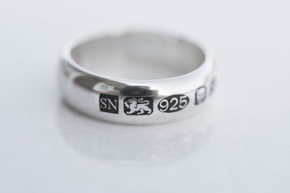 Hallmarked Silver Ring, London Hallmark Ring, UK Hallmark Ring, Wide Silver Ring, Chunky silver ring