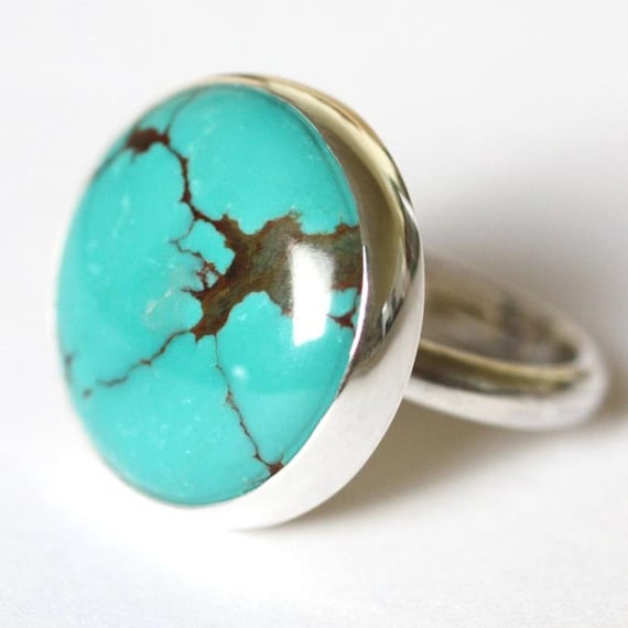 Turquoise Ring, Sterling Silver Turquoise Ring, Turquoise Silver Ring, Chinese Matrix Turquoise, Turquoise jewellery, December birthstone