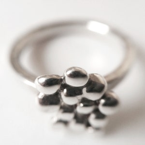 Silver Nugget Ring, Silver Ring, Silver Bobble Ring, Sterling silver Ring, Silver Bauble Ring image 2