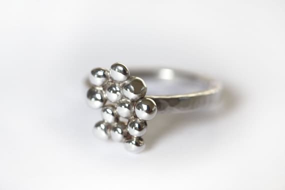 Silver Nugget Ring, Silver Ring, Silver Bobble Ring, Sterling silver Ring, Silver Bauble Ring