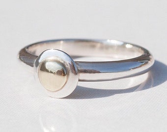 Silver and Gold Ring, Mixed Metal Ring, Silver and Brass Ring, Rose Gold Ring, Gold and Silver Jewellery, Gold Ring