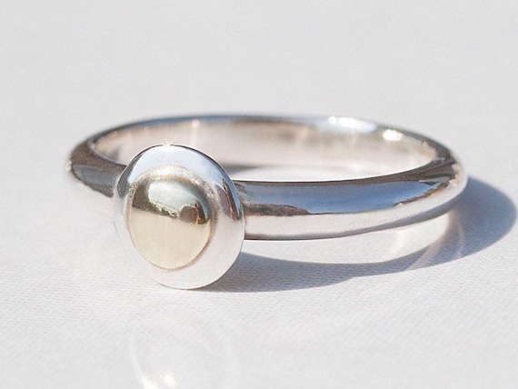 Silver and Gold Ring, Mixed Metal Ring, Silver and Brass Ring, Rose Gold Ring, Gold and Silver Jewellery, Gold Ring