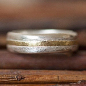Men’s Wedding Ring / Gold and silver wedding ring / Man’s Wedding Ring