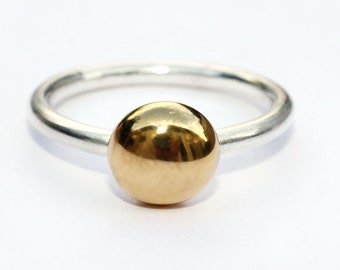 Gold nugget Ring, gold pebble ring